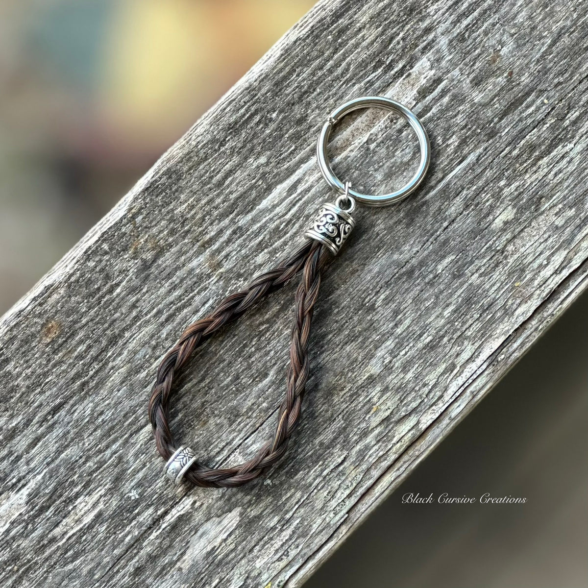 Beaded Bosal Braided Horsehair Keychain