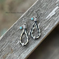 Beaded Bosal Horsehair Earrings with Turquoise Charms