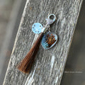 Resin Heart Horsehair Tassel Clip-On Keychain