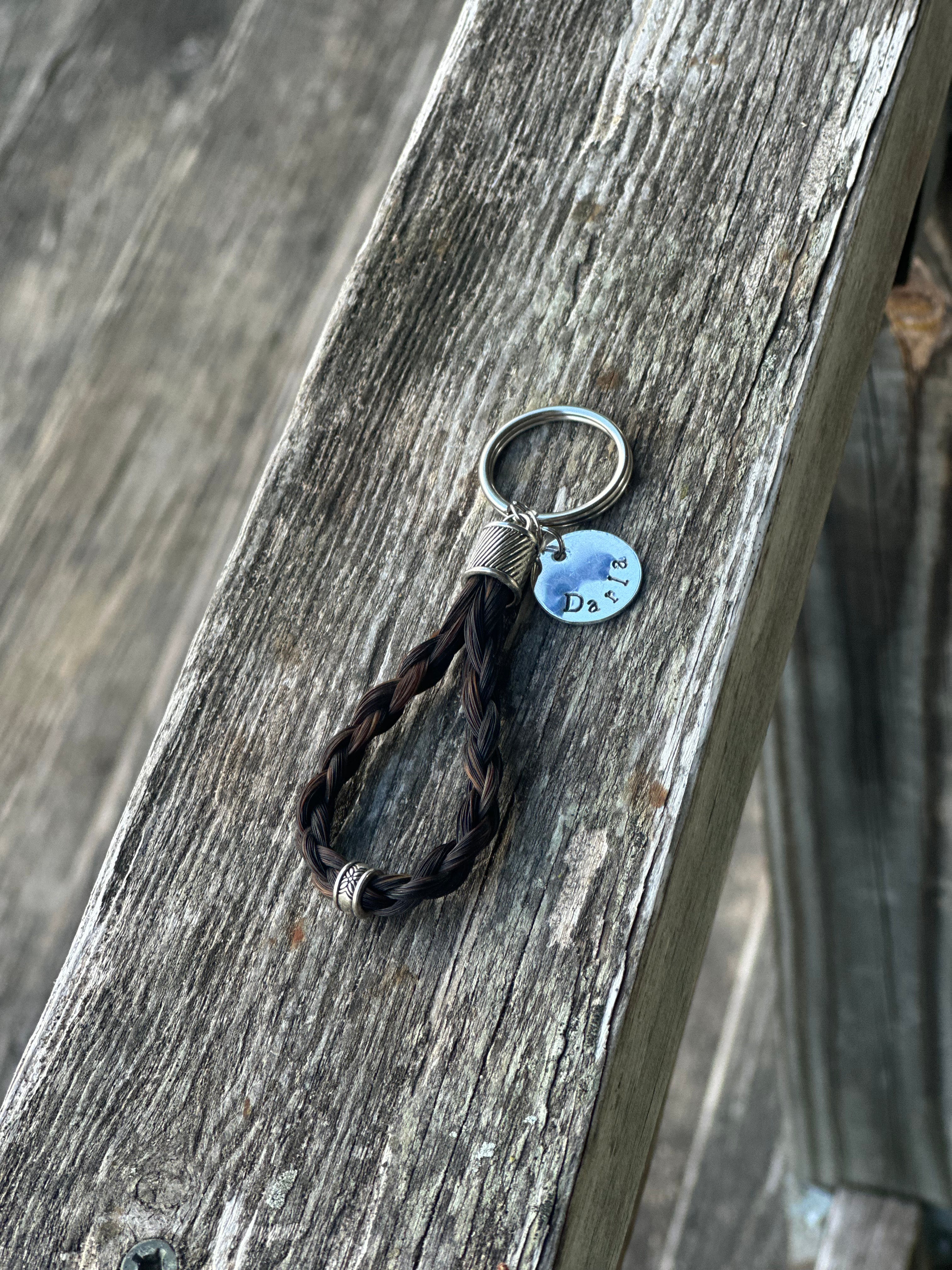 Beaded Bosal Horsehair Keychain with Personalized Charm
